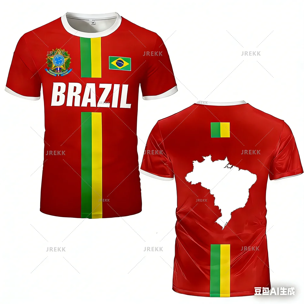2026 New Design Football Jersey Training Top Brazil Flag Stripe Maillot Football Jersey Outdoor Quick-drying Sports Tee T-shirts