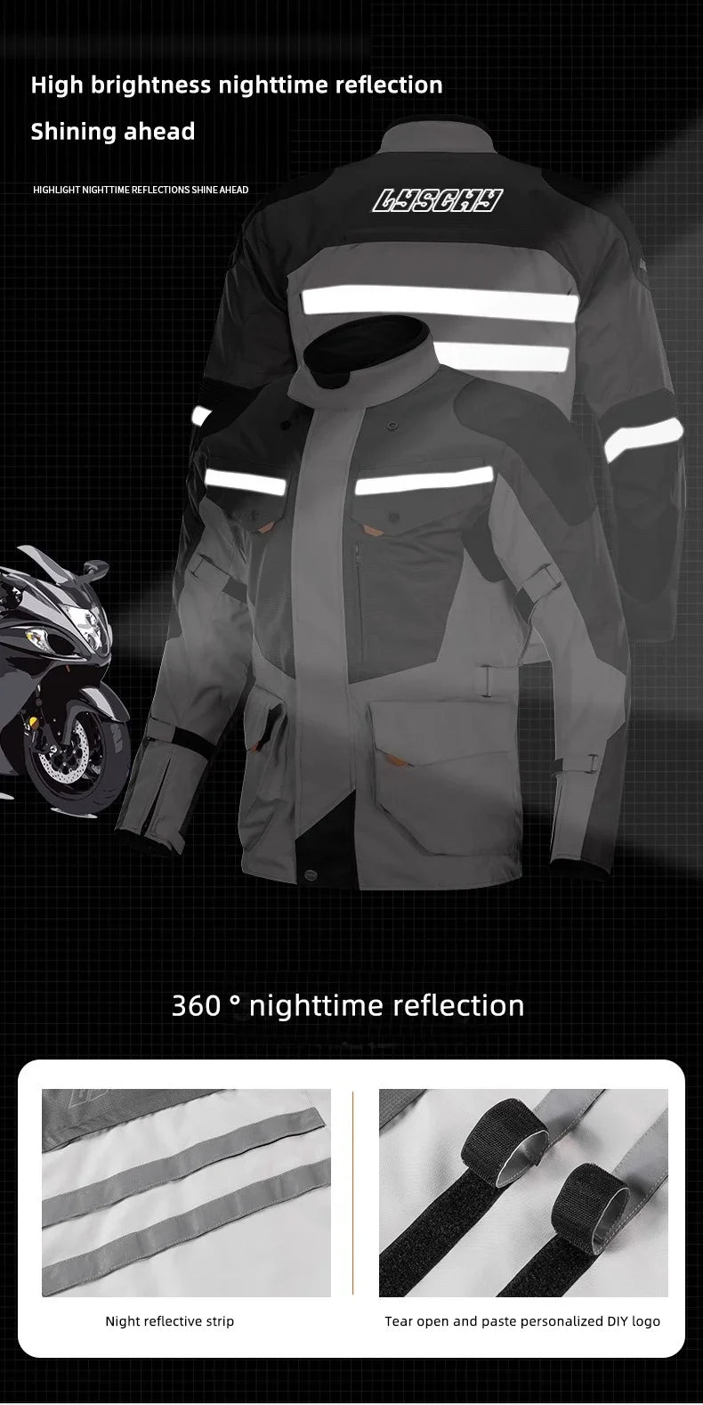 LYSCHY Motocross Jacket Pants Winter Warm Waterproof Motorcycle Riding Jacket Men Women Outdoor Off-Road Motorbike Rally Jacket