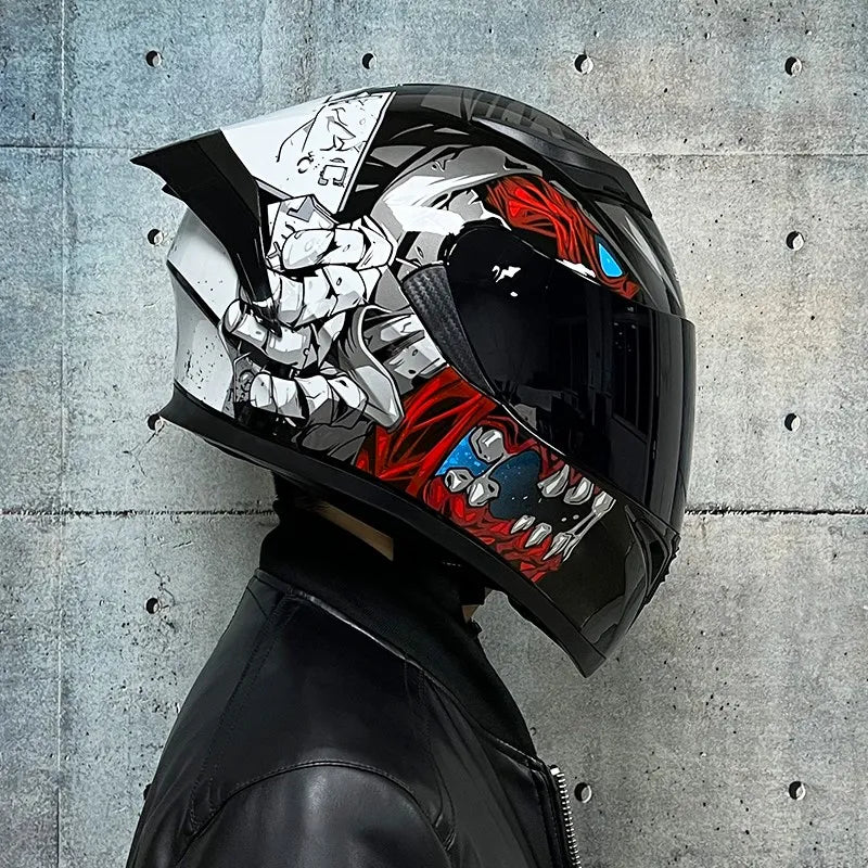 JIEKAI DOT Certified Full Face Motorcycle Helmet Racing Dual Lens Helmet