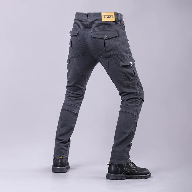 New Motorcycle Riding Pants Outdoor Men Women Leisure Elastic Moto Jeans Motorbike Trousers With Knee Hip Pads Protective Gear