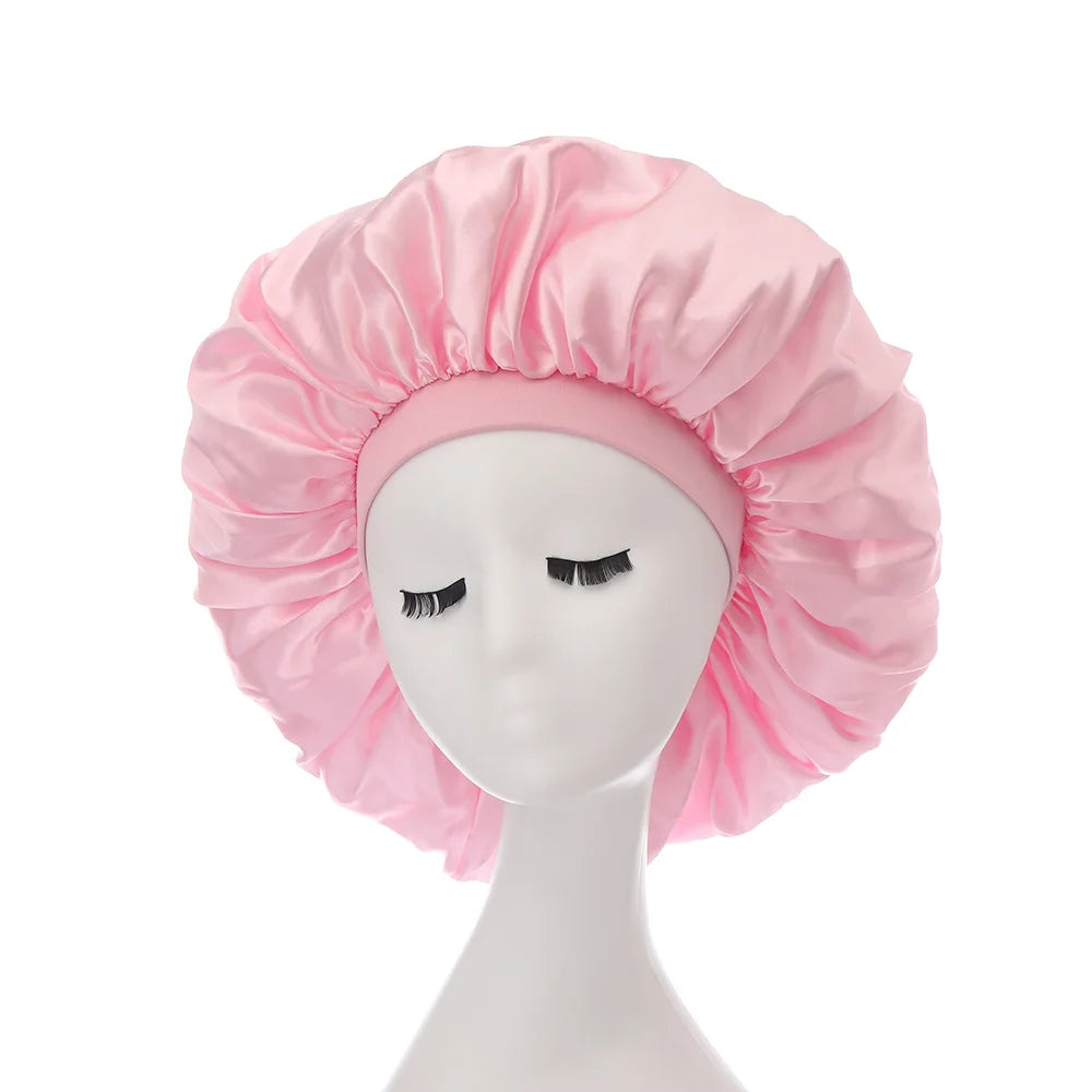 Large Bonnet Women Big Size Satin Bonnet Sleeping Night Women Cap Bonnet Hat Satin Cheveux Nuit Silk Bonnets for Women