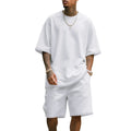 Men's Casual Two Piece Set Summer Short Sleeve T-Shirt and Shorts Set Comfortable Loose Fit Tracksuit for Men Clothing Set