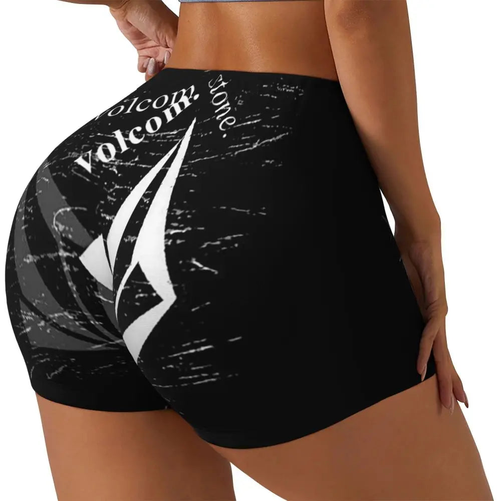 Custom V-Volcom Logo Women Gym Workout Running Shorts Athletic Volleyball Biker Yoga Shorts