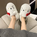 Cute Hello Kitty Anime Women Plush Slippers Sanrio Kawaii Cotton Shoes Student Winter Bedroom Soft Shoes Girls Festival Gifts