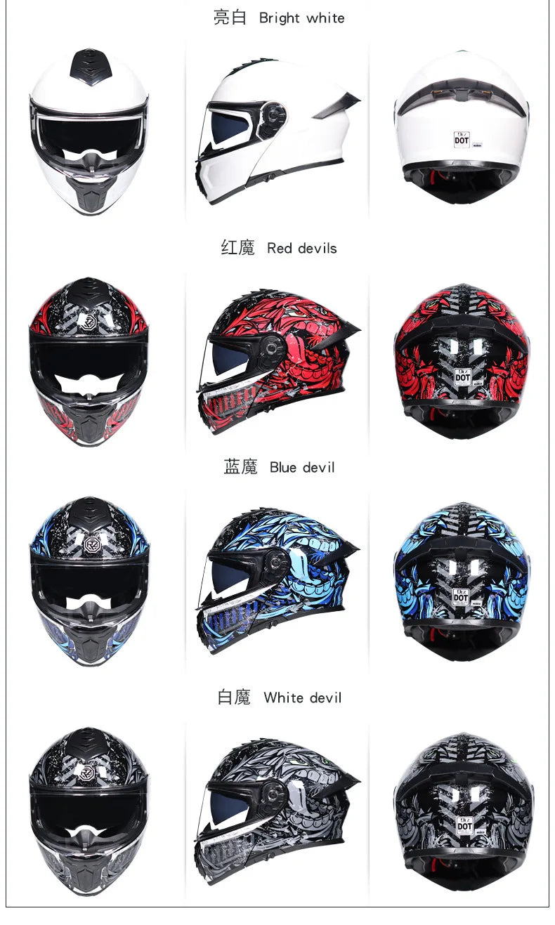 Orz-958 Motorcycle Helmet, Men's and Women's Open Face Helmet, Summer Dual Mirror Large Tail, Semi Fully Covered All Season