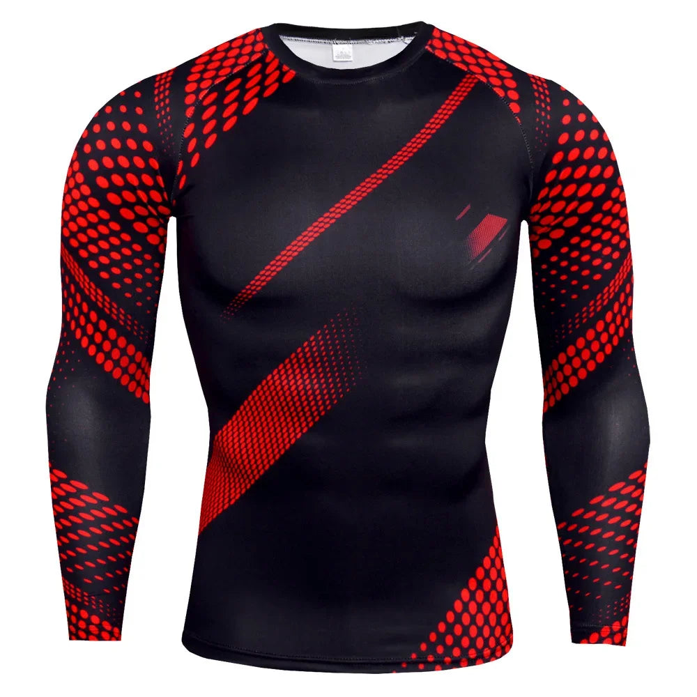 T-Shirts for Men Fashion 3D Geometric Print Casual Sports O-Neck Oversized T-Shirt Tops Loose Gym Long Sleeve T-Shirt Clothing