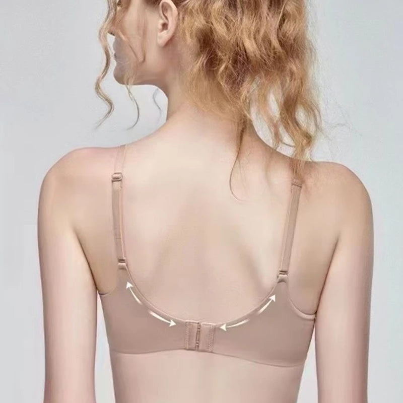 Thin One-piece Seamless Underwear Women's Small Breasts Gathered On The Collection Side Breasts No Steel Ring Breathable Bra