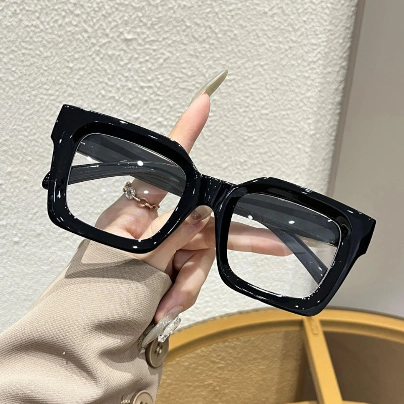 New Square Large Frame Eyeglasses Fashion Street Decorative Glasses Computer Spectacles For Women Men