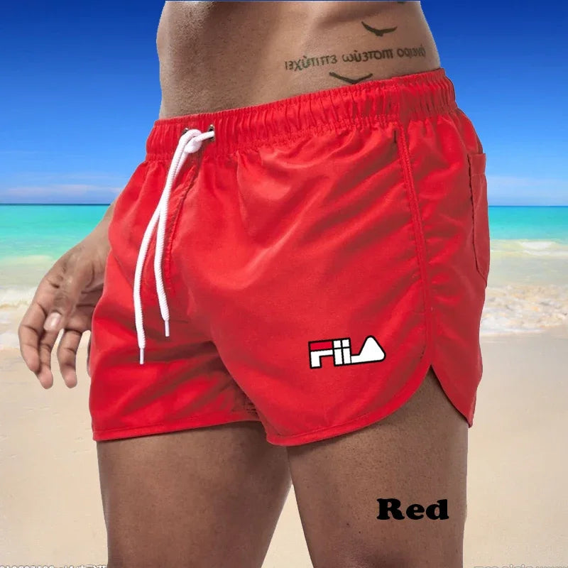2026 Men's Multi-color Printed Quick-Dry Breathable Beach Shorts, High-Quality Three-Panel Elastic Design Leisure Sports Shorts