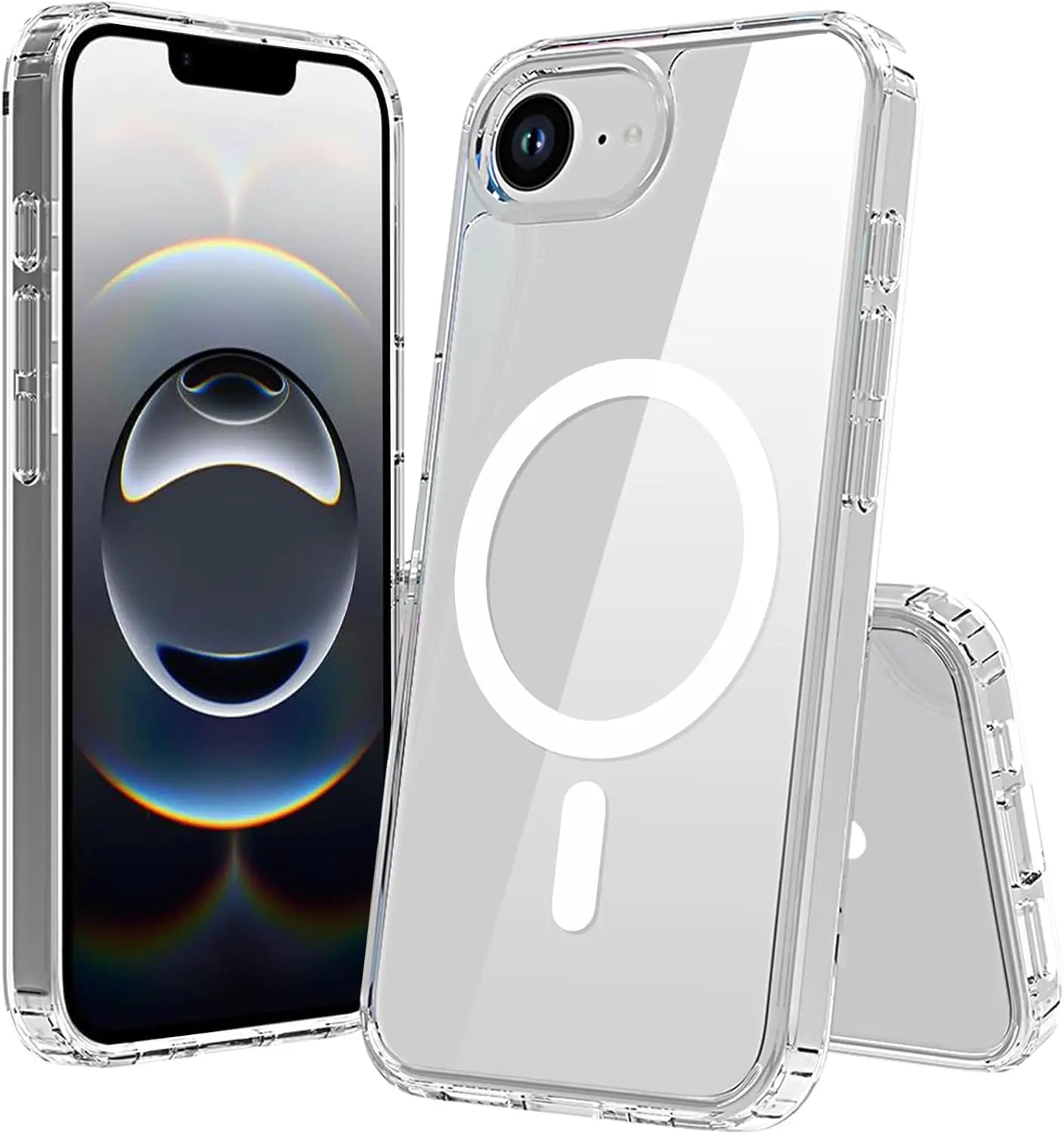Original Magnetic Transparent Phone Case, Silicone Case for iPhone 17 Air 16 15 14 13 Pro Max Plus 16E Magsafe