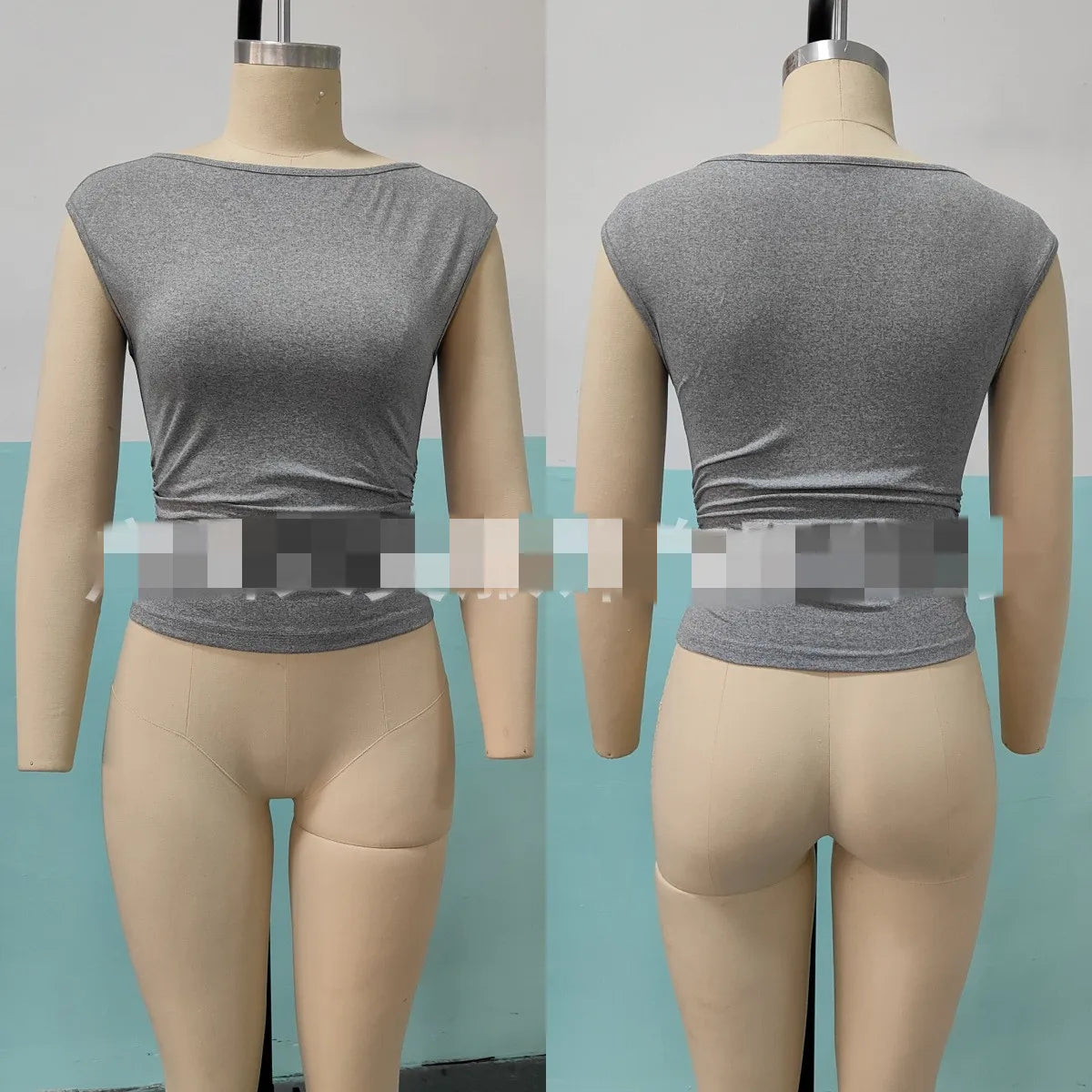 Sleeveless Pleated Tanks T-shirts Women Solid Vintage Crop Tops Sexy Kpop Tees Tshirts Gothic Harajuku Cheap Clothes Woman