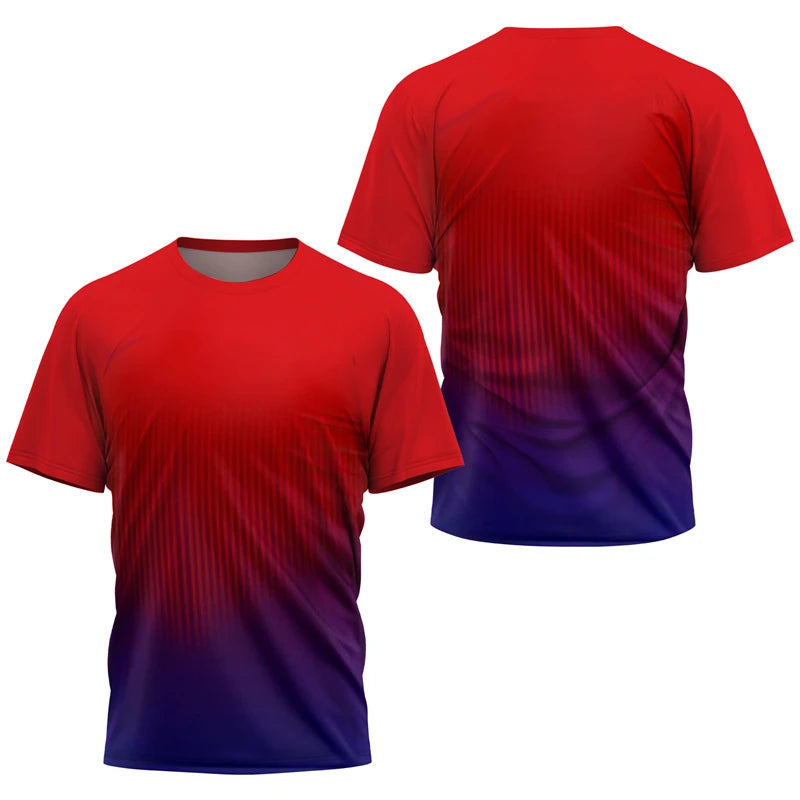 Simple Quick Dry Table Tennis T Shirts For Men Summer Short Sleeve Fashion 3D Printed Sports T-shirts Loose Breathable Gym Tops