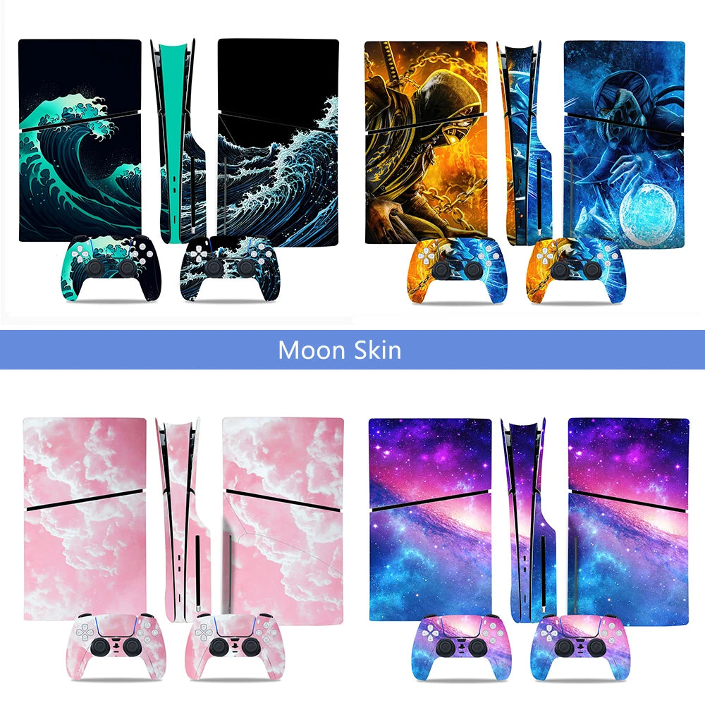 Decal Sticker for PS5 Slim Disc Skin Wrap for PS5 Slim Disc Full Protective Cover Console Skin for PS5 Slim