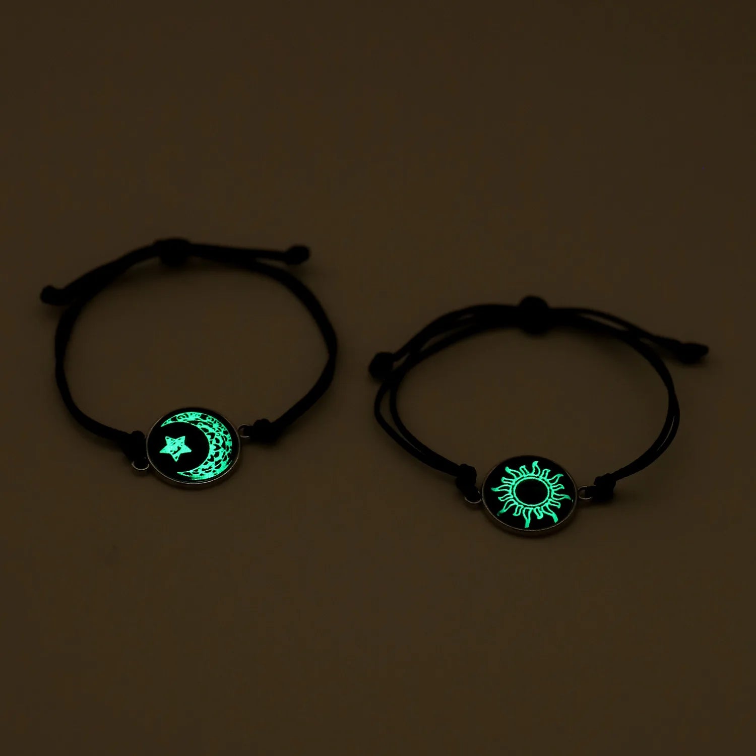 Romantic Luminous Sun Moon Couple Bracelets for Women Men Handmade Braided Rope Matching Bracelet Charms Lover  Jewelry Gifts