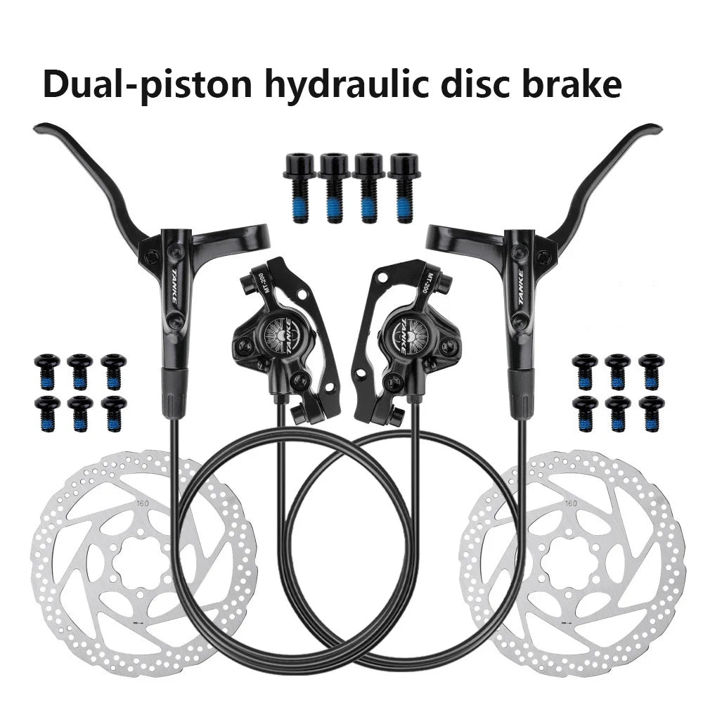 MT200 Bike Hydraulic Disc Brake MTB Brake BL BR 800/1600mm Bicycle Brake 2 Piston 3 Finger Steel Lever Bike Parts Upgrade