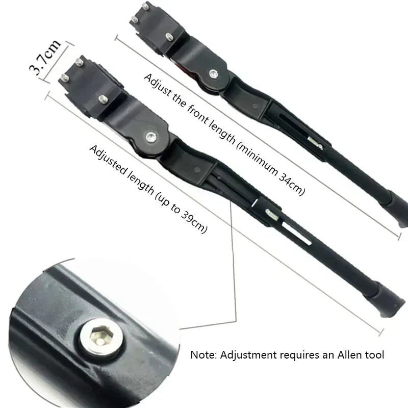 1Pcs Adjustable Bike Stand Black/White Bicycle Kickstand for MTB Road Mountain Bike Parking Rack Side Support Foot Brace
