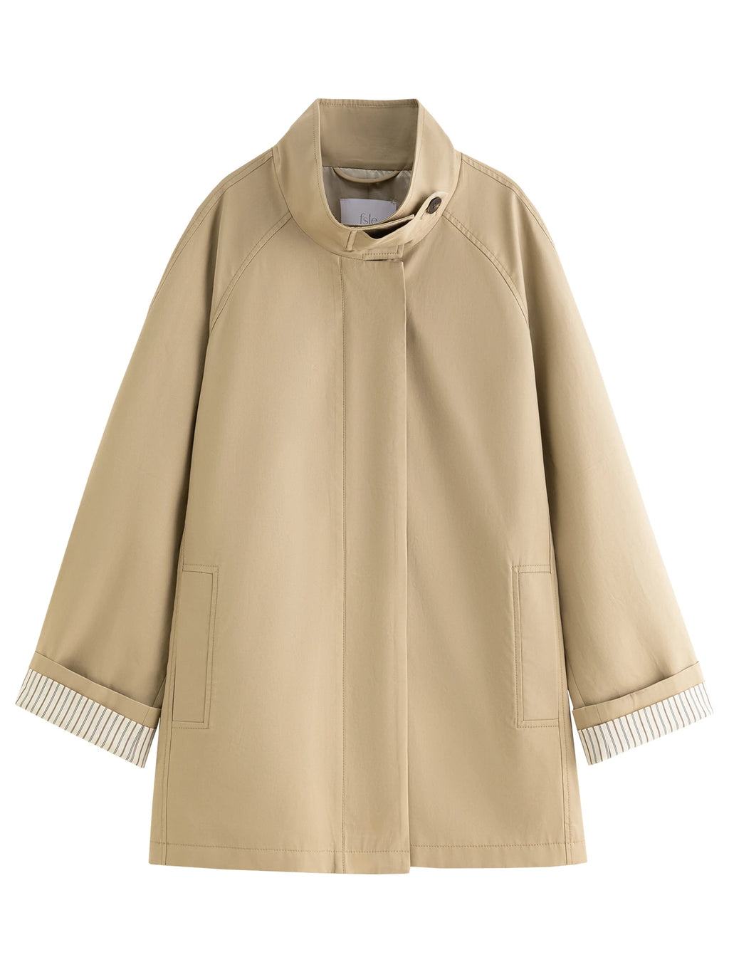 FSLE British Style Design Stand Collar Windbreaker Trench Jacket for Women 2025 Autumn New Arrival Casual Chic Coats for Women