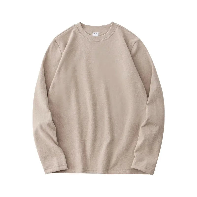 Autumn Winter Thick Fleece T-Shirt Men Half High-Collar T Shirt Long Sleeve Casual Tops Thermal Shirts Undershirt Man Clothing