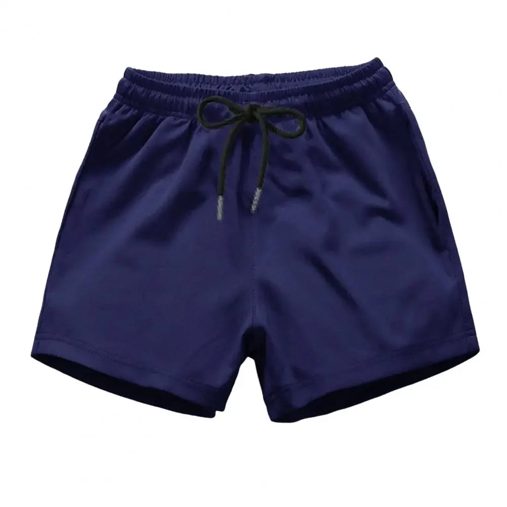 Men's Sports Shorts Elastic Waist Drawstring Gym Short Pants Solid Drawstring Waist Outdoor Shorts Running Shorts Beach Pants