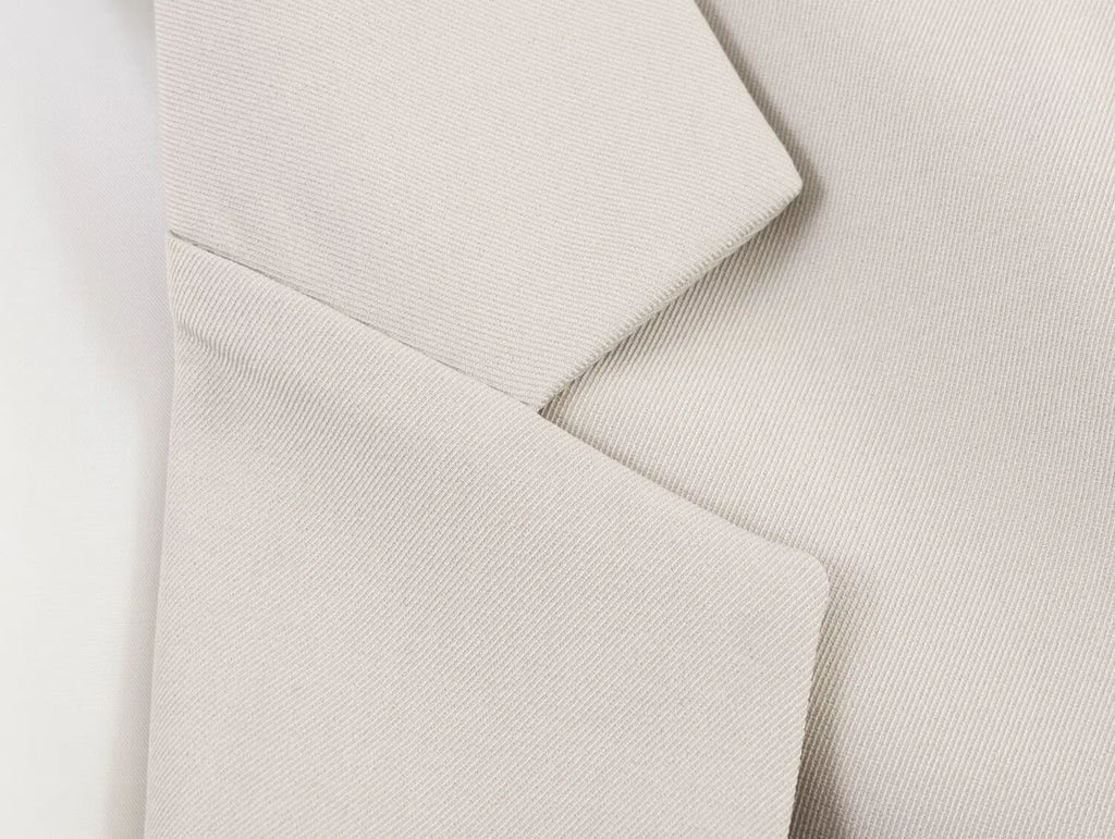 European and American style 2026 new double-button straight suit jacket with shoulder pads + pleated straight trousers suit