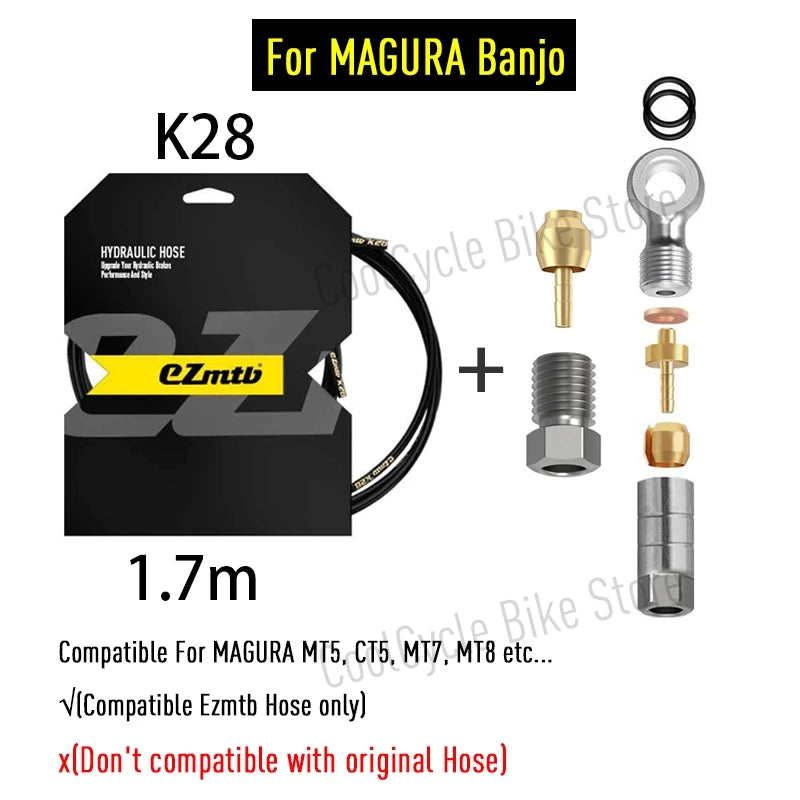 EZMTB Bike Hydraulic Brake Hose 4 Layer kevlar K20 K28 5-Layer Stainless Steel Cable for Shimano Magura Sram Avid Hope Adapters