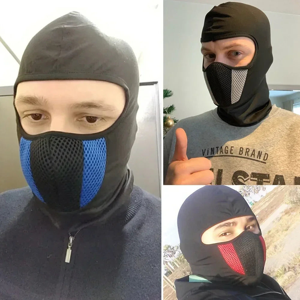 Full Face Mask Cycling Windproof Headgear Motorcycle Balaclava Breathable Outdoor Sports Men CS Mask Head Cover Hat
