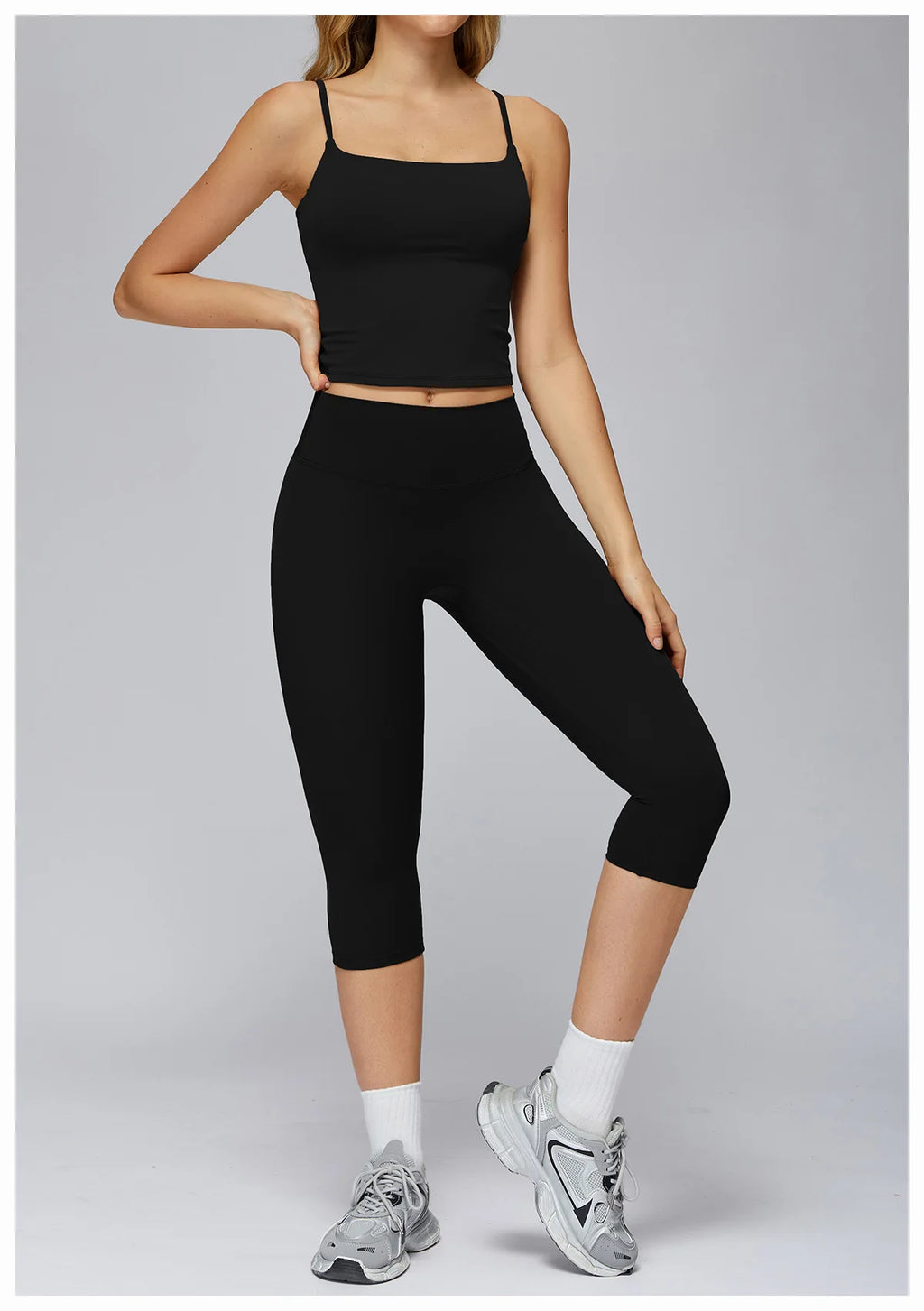 Yoga Set 2 Pieces Sports Outfits Female Clothing Fitness Vest Sportswear Women Tracksuit High Waist Leggings Sport Bra Yoga Suit
