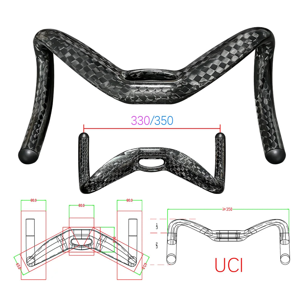 Applicable2027 UCI Carbon Fiber Cycling Track Handle Sprint Match Bicycle Handlebar TT Bike Handle Fixed 12K Shiny 31.8mm sports