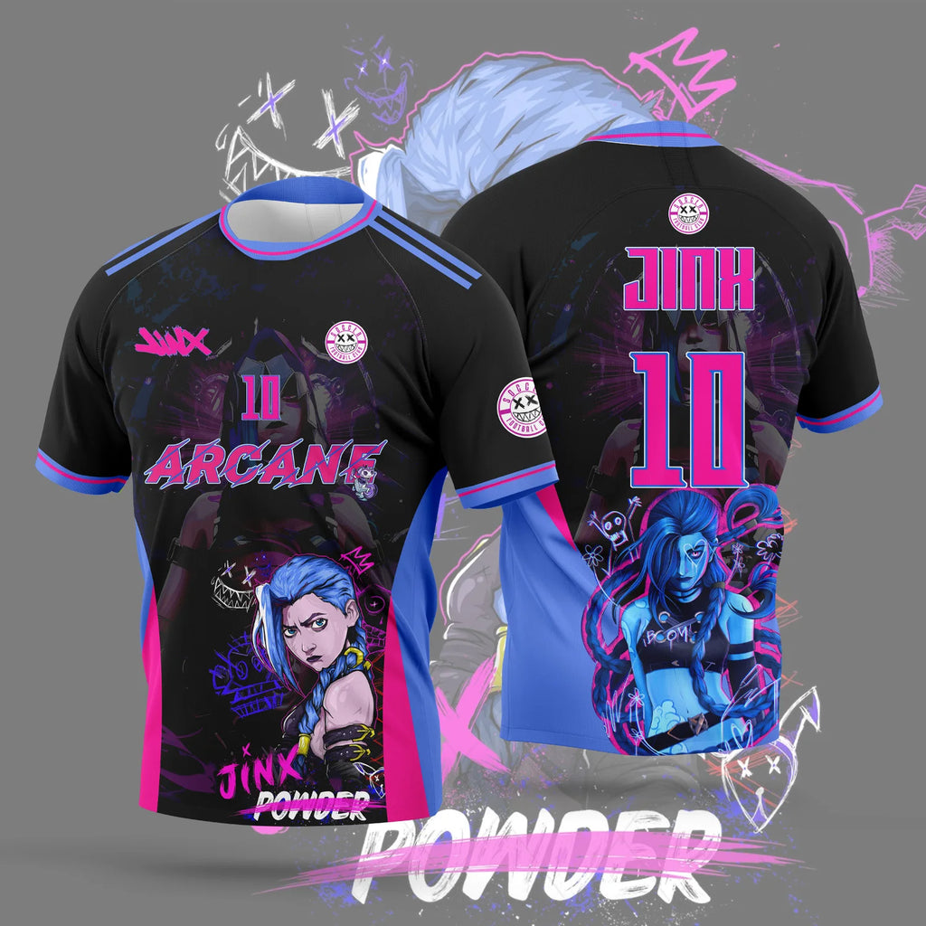 2026 New Arrival: Anime arcane jinx Jersey - Men's and Women's Casual Sports T-Shirt for Manga Lovers