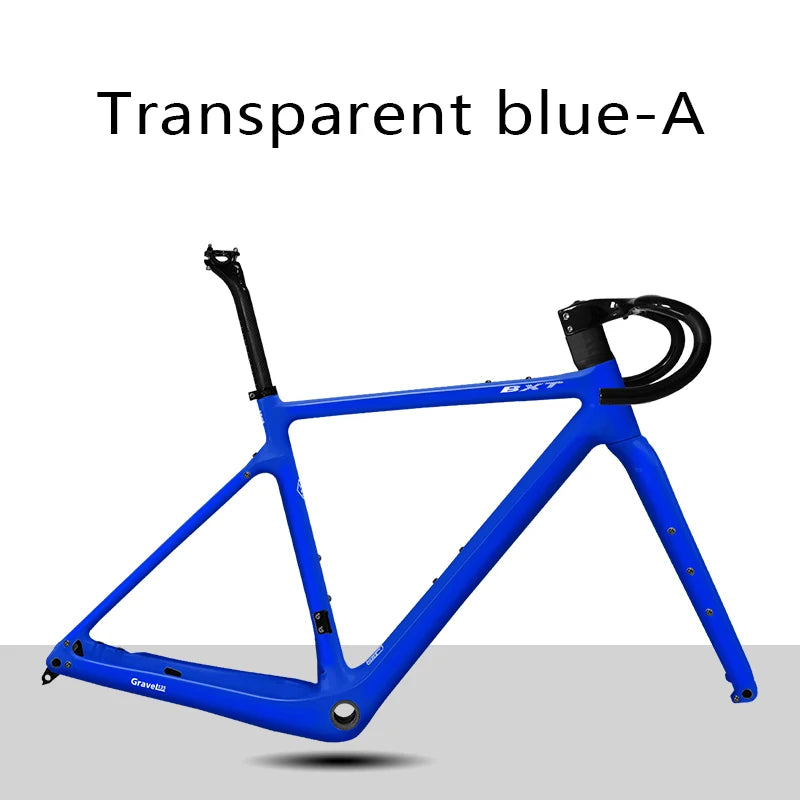 BXT Disc Brake Carbon Gravel Bike Frame 700C/27.5er Max Use 47C/2.1 Tire Carbon Gravel Bicycle Frame Thru Axle Carbon MTB Frame