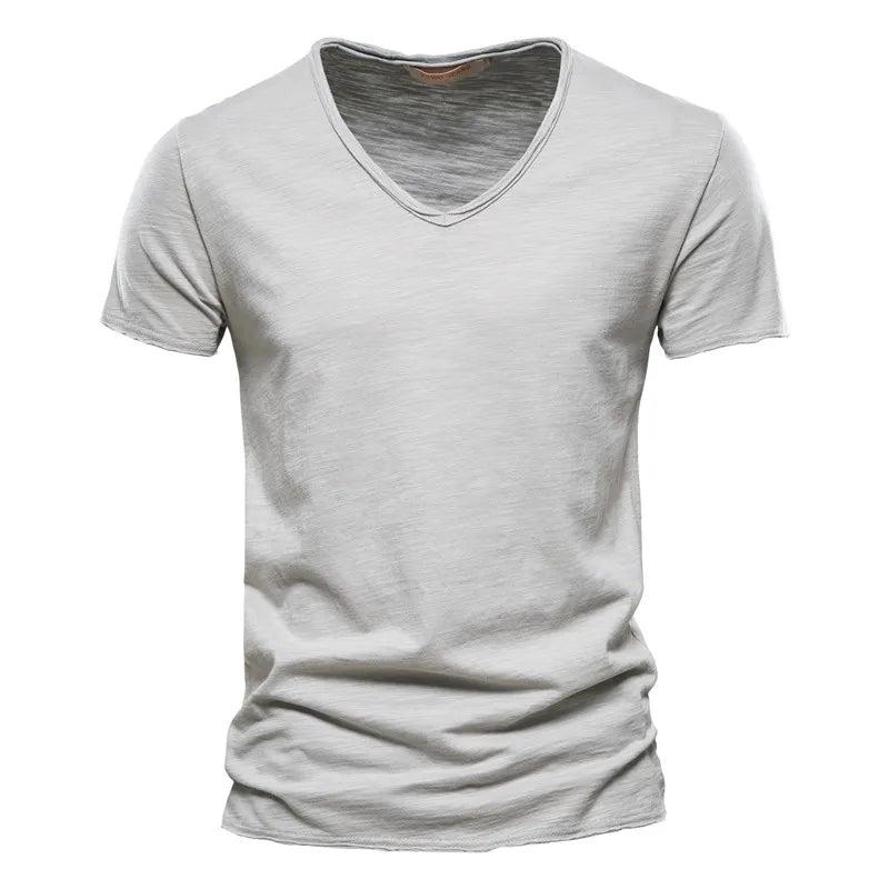Men Fashion v-Neck t-Shirts Oversized Cotton t Shirt For Man Short Sleeve Top Tees Slim Casual Gym t Shirt Blouses Man Clothing