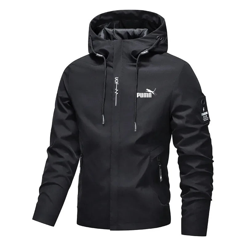 Men's 2026 Outdoor Leisure Waterproof Raincoat Lightweight Cycling Hooded Street Style Hiking Windproof Jacket Coat Outerwear