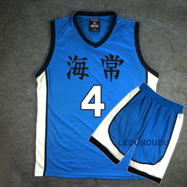 Japan Anime Basuke Cosplay Kaijo School Uniforms Kise Ryota Men Basketball Jersey Sportswear T-shirt Shorts Set