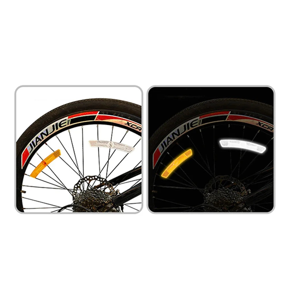 Bicycle Reflective Strips Spoke Reflector Indoor Office Outdoor Garden White Yellow 125*20mm Replacement Accessories