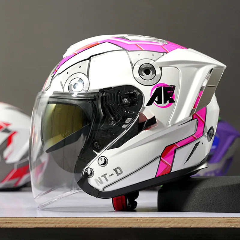 Lightweight Ventilated 3/4 Open Face Helmet DOT ECE Approves Motorbike Scooter Scooter Half Helmet Open Face Casco Moto