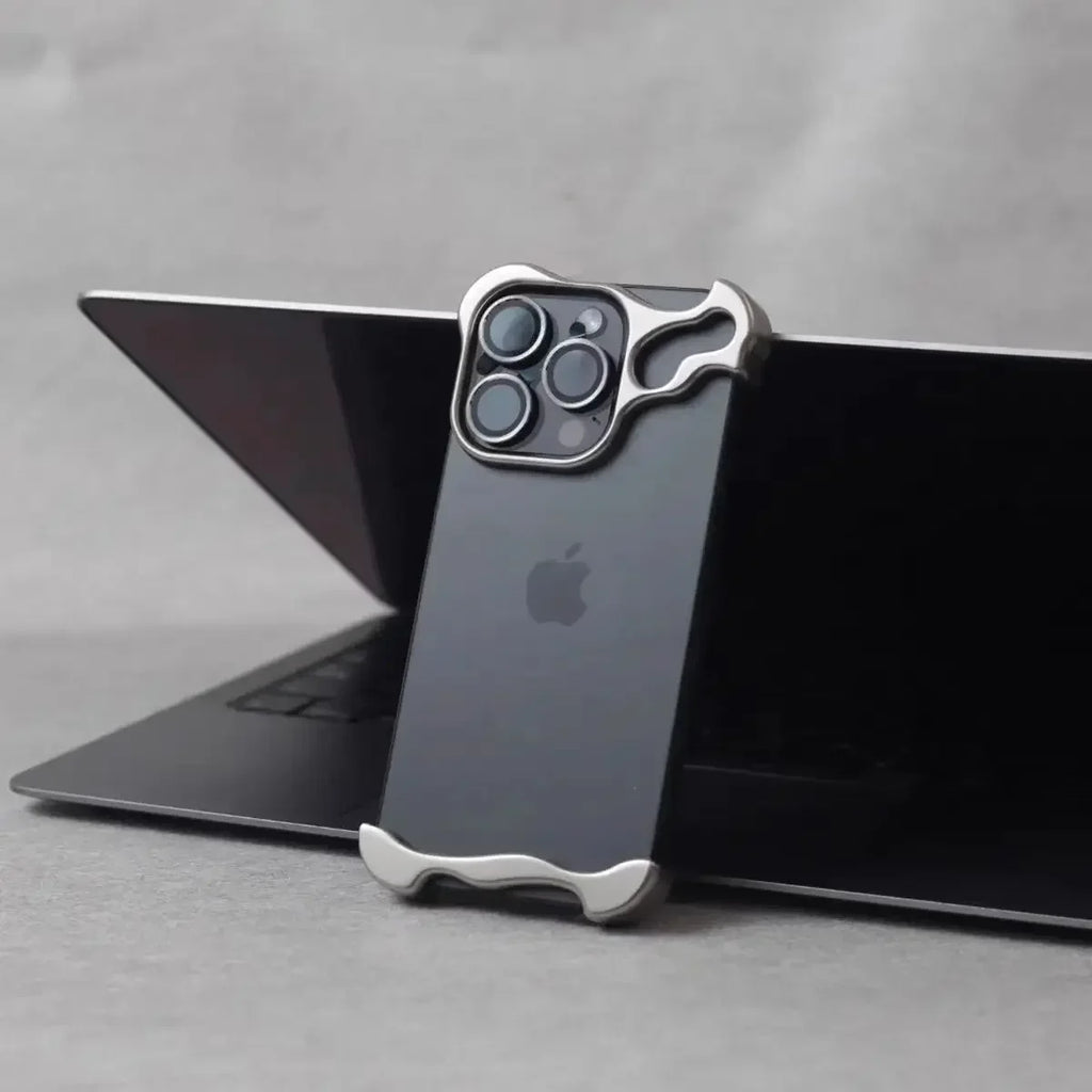 lrregular Metal Bumper Phone Case For IPhone Air 13 14 15 16 17 Pro Max Plus Lens Film Protection Bare Aluminum Shockproof Cover