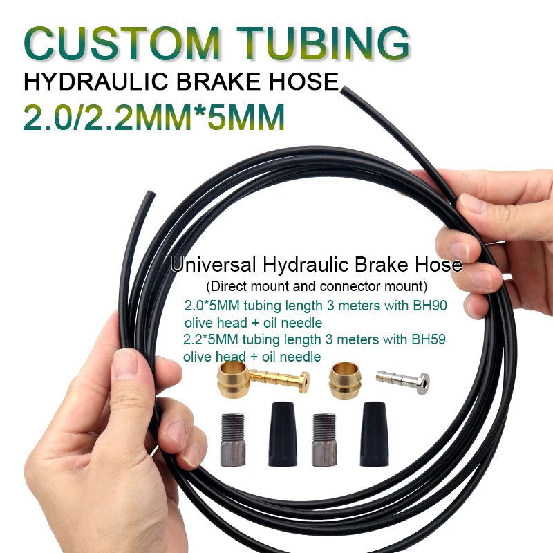 Mountain Bike Hydraulic Brake Line BH59 BH90 Oil Hose Olive Needle 3 Meters for Shimano MT200 M375 M395 Bicycle Disc Brake
