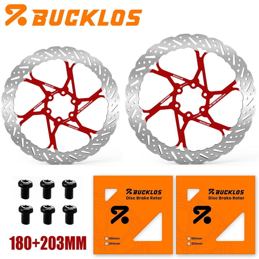 BUCKLOS 2PC Bicycle Rotor Bike Brake Discs 160mm 140mm 180mm 203mm Brake Discs Heat Dissipation Hydraulic Disc Brakes Rotor