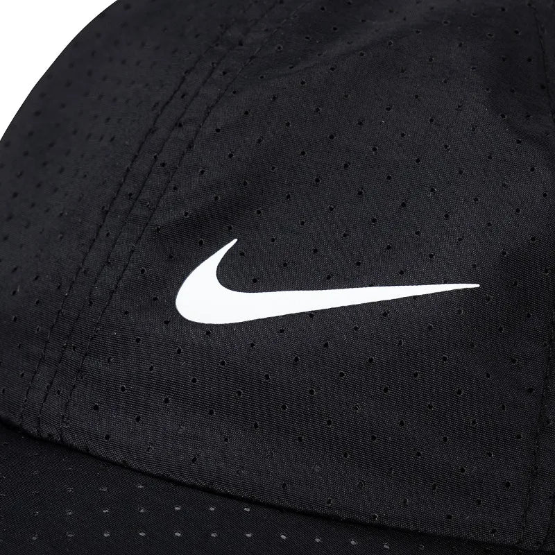 Nike 3Brand logo print breathable casual sports versatile nylon baseball cap, unisex couple's style, solid black N32533077GS-001