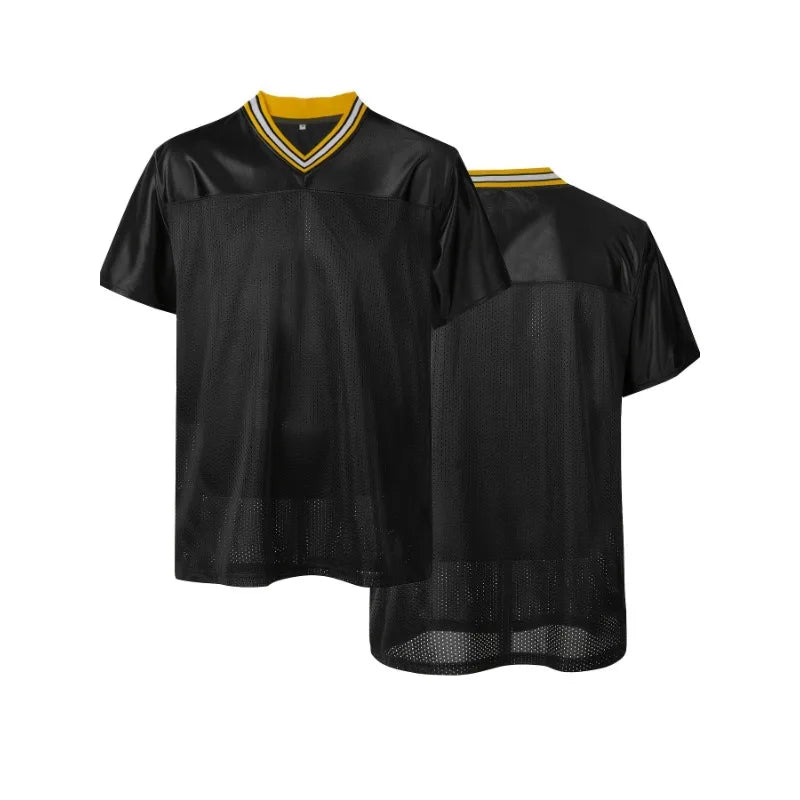 Blank Football Jersey,Sports T-Shirt Hip Hop Jersey for Party