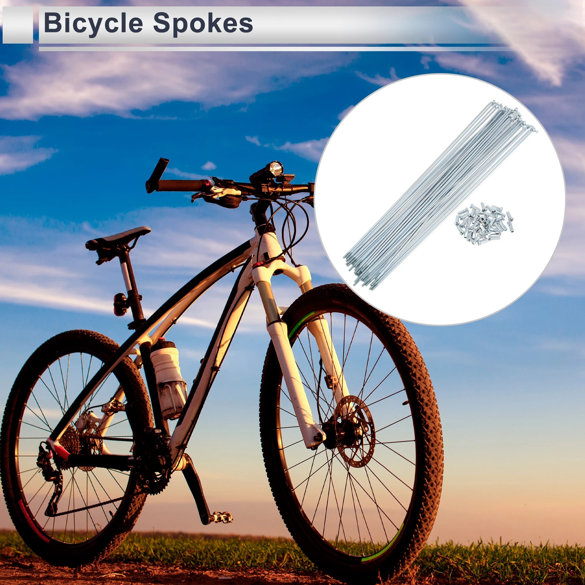 X Autohaux 36pcs 12G J Bend Bicycle Steel Spokes 69mm 76mm 82mm 87mm 92mm 100mm 105mm-249mm Cycle Spokes with Nipples