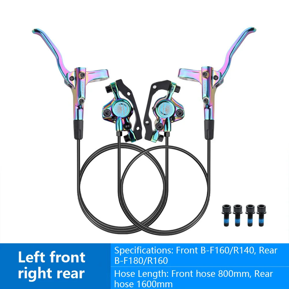 MT200 Bike Hydraulic Disc Brake MTB Brake BL BR 800/1600mm Bicycle Brake 2 Piston 3 Finger Steel Lever Bike Parts Upgrade