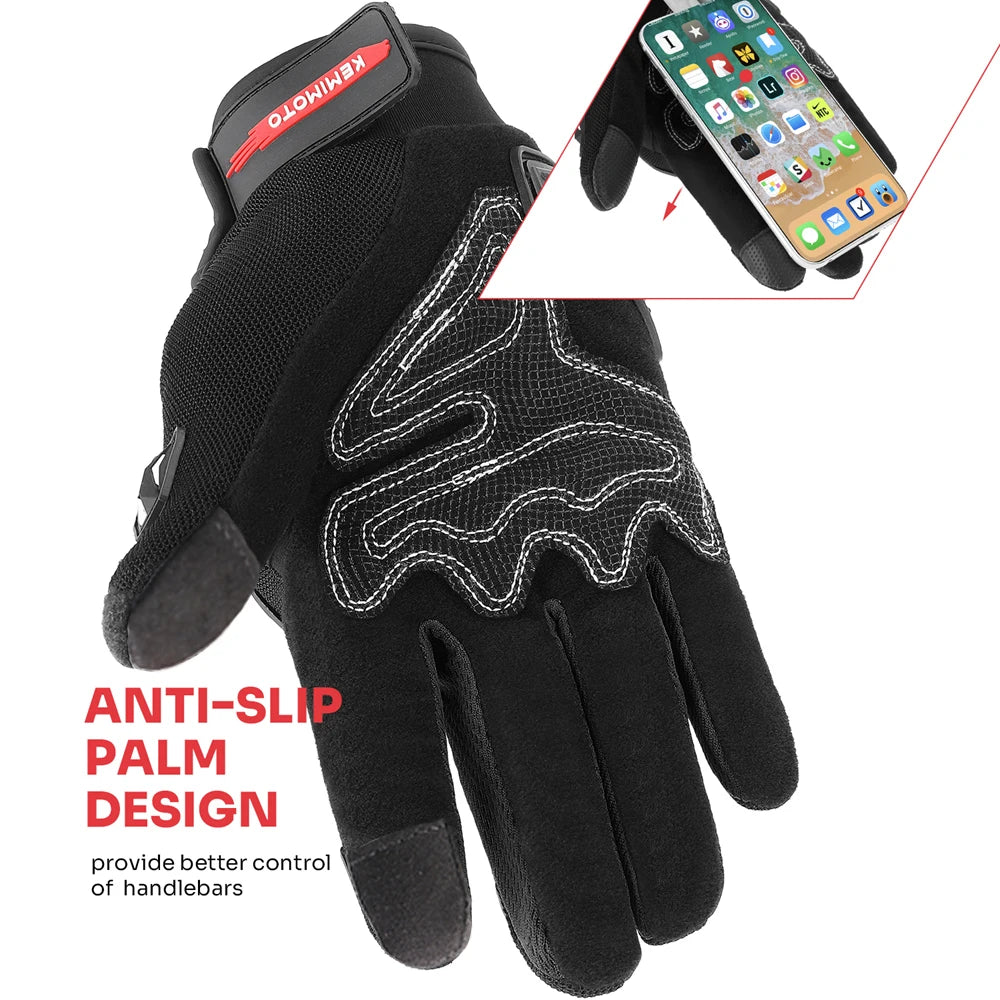 KEMIMOTO Summer Motorcycle Gloves CE Knuckle Protective  Touchscreen Motorbike Riding Gloves Tactical Gloves For Motocross UTV