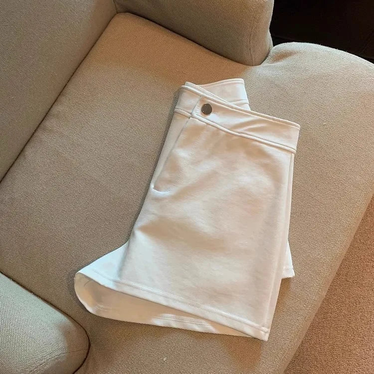 2026 Women's Summer Black Shorts, Thin Breathable High Waist Slim-fit A-line Stretchy Hot Pants for Y2K