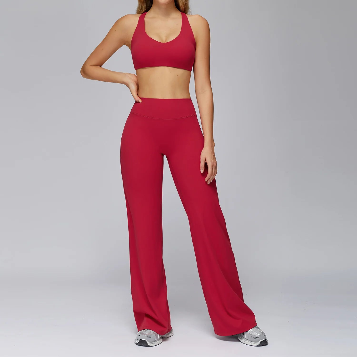 Yoga Set 2 Pieces Sports Outfits Female Clothing Fitness Vest Sportswear Women Tracksuit High Waist Leggings Sport Bra Yoga Suit