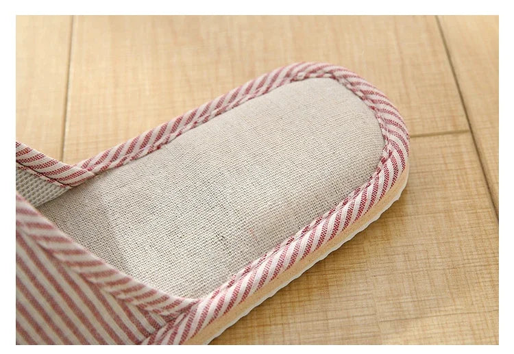 Four Season Linen Home Slippers Women Indoor Bedroom Women House Slides Autumn Unisex Lovers Shoes Adults Outdoor Casual Sandals