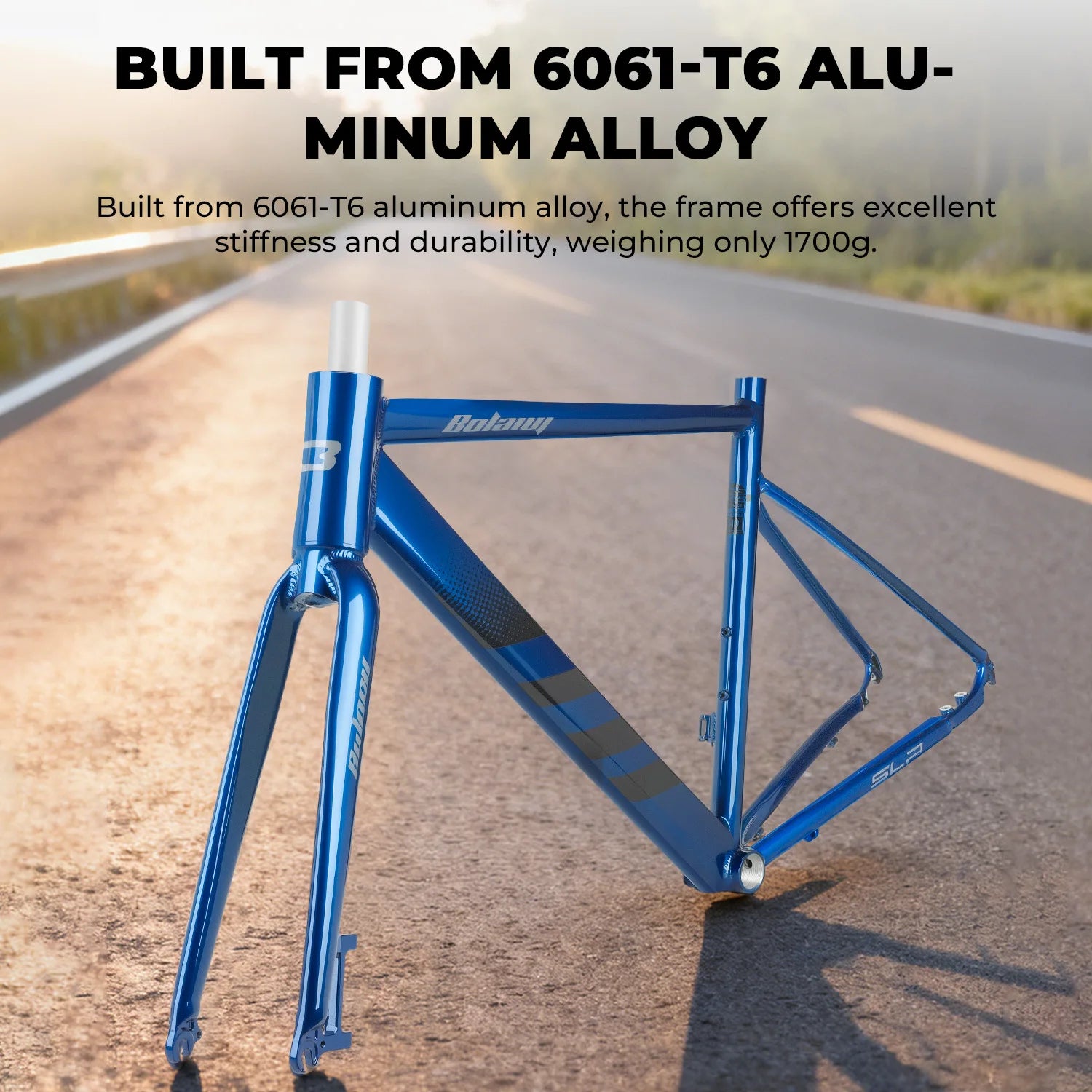 BOLANY Road Bike Frame Internal Cable Routing Disc Brake Compatible 10x135mm Quick Release Aluminum Alloy Road Bicycle Frame