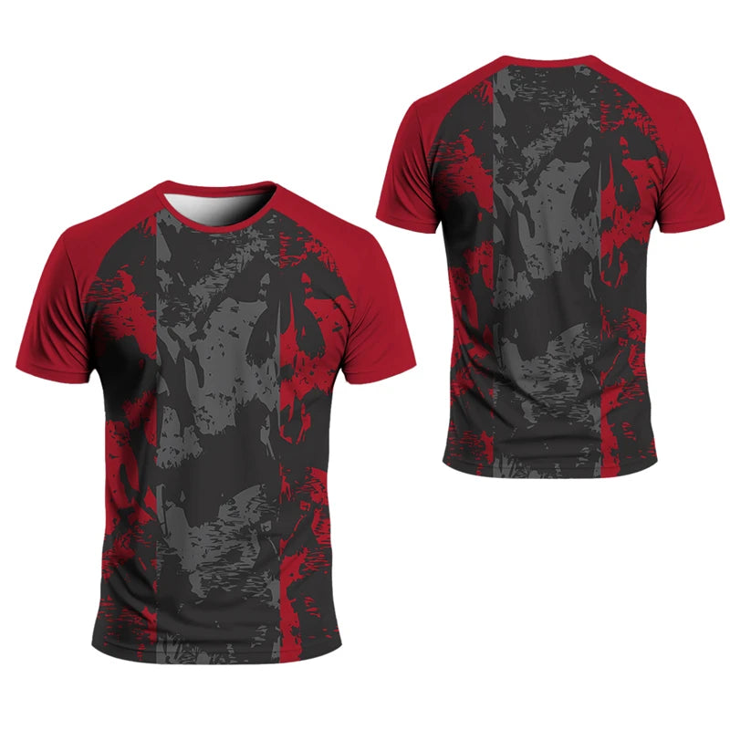 Simple Striped Graphic Sports T Shirts For Men Summer Fashion Short Sleeve 3D Printed Fitness T-shirts Casual Oversized Tees