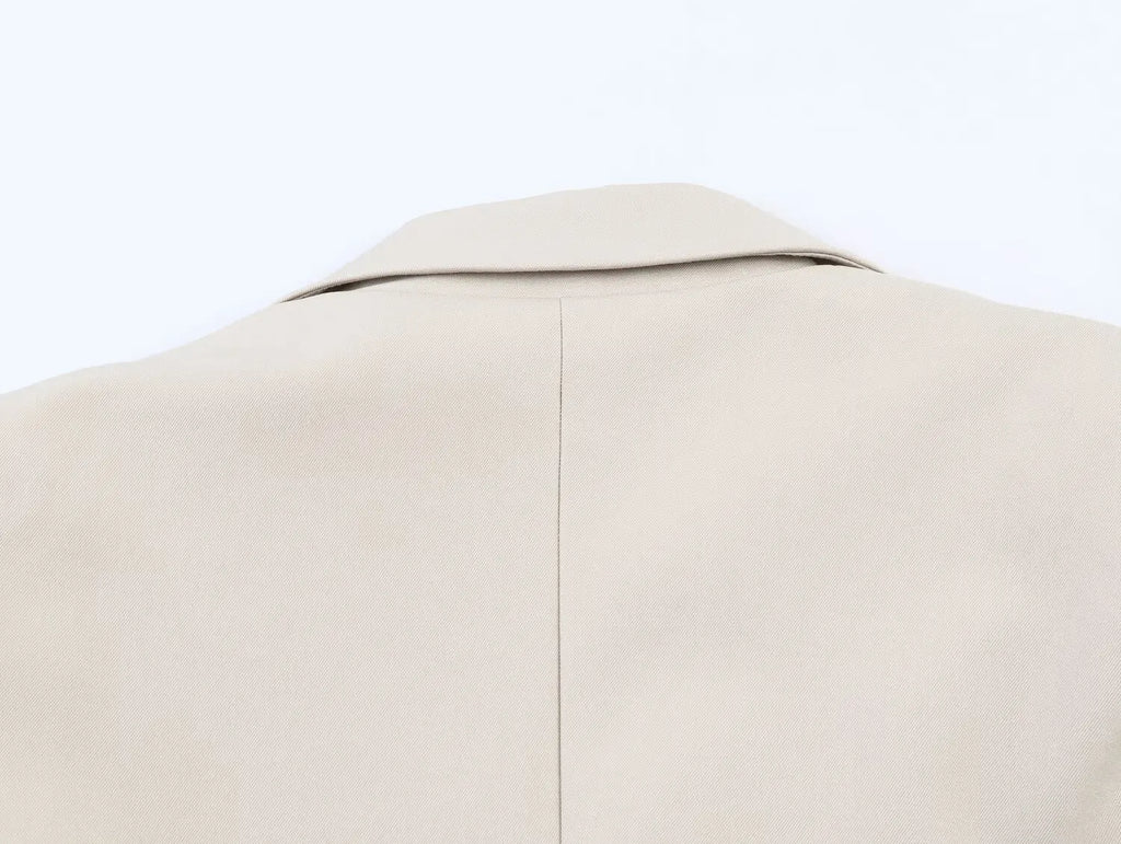 European and American style 2026 new double-button straight suit jacket with shoulder pads + pleated straight trousers suit