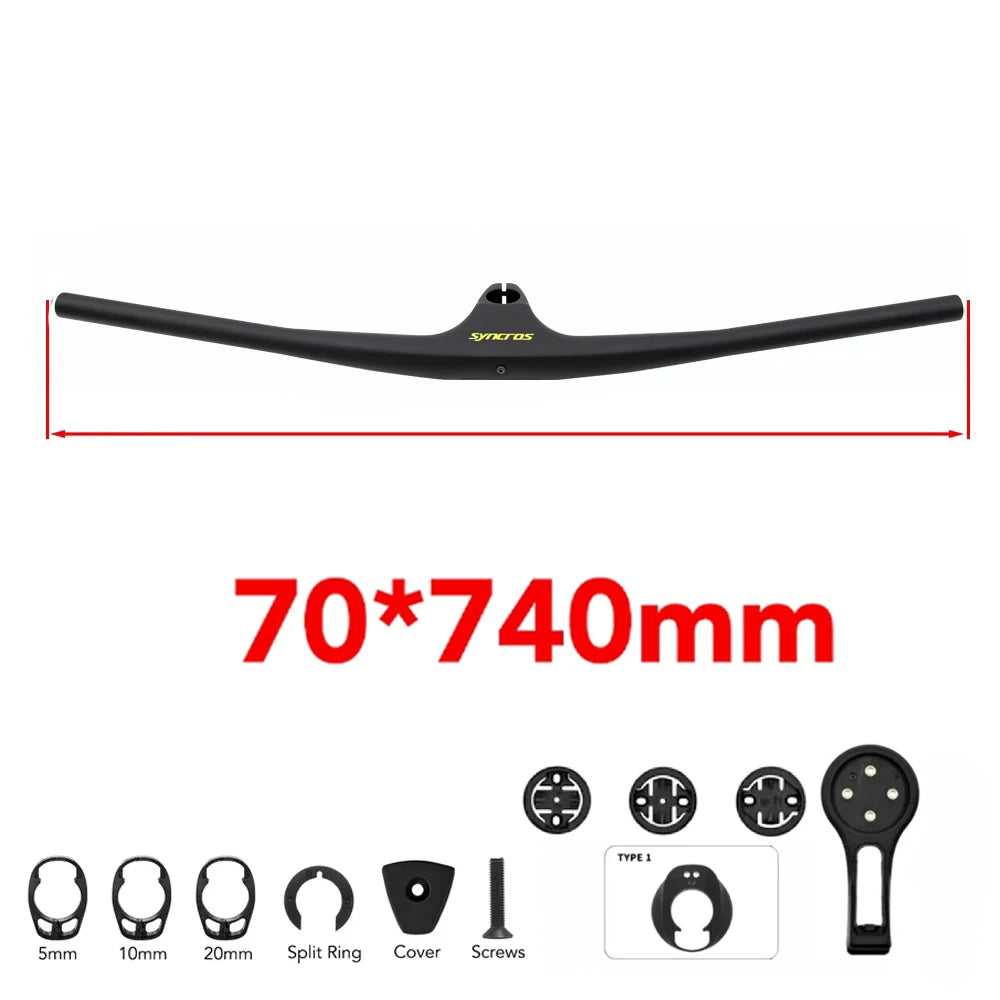 SYNCRO Full Carbon Fibre Integrated Cockpit  Internal Cable -17° 50mm-90mm MTB Carbon Handlebar For MTB XC 4 color Logo